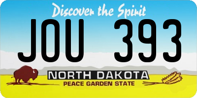 ND license plate JOU393