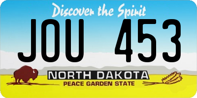ND license plate JOU453