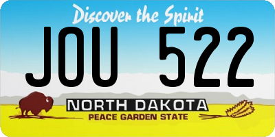 ND license plate JOU522