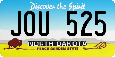 ND license plate JOU525