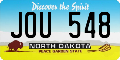 ND license plate JOU548