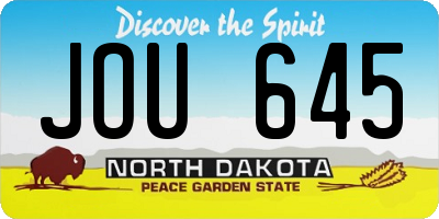 ND license plate JOU645