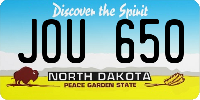 ND license plate JOU650