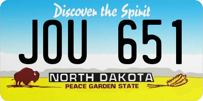 ND license plate JOU651
