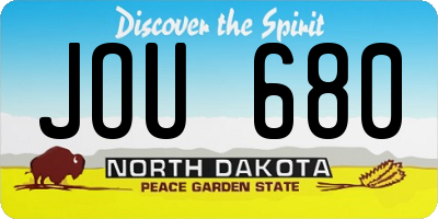 ND license plate JOU680