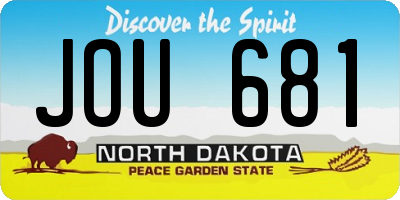 ND license plate JOU681