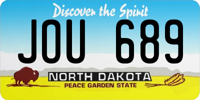 ND license plate JOU689