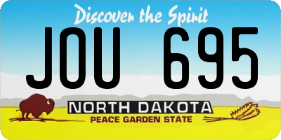 ND license plate JOU695
