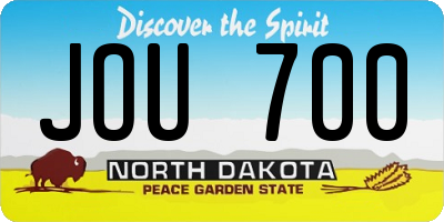 ND license plate JOU700