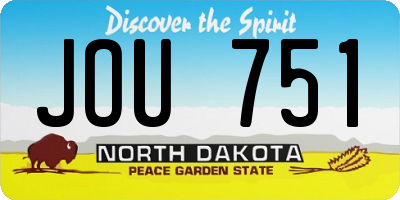 ND license plate JOU751