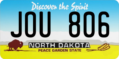 ND license plate JOU806