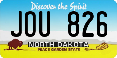 ND license plate JOU826