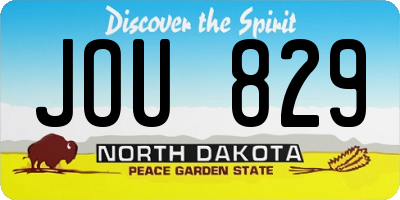 ND license plate JOU829