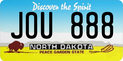ND license plate JOU888