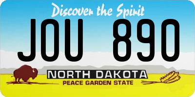 ND license plate JOU890