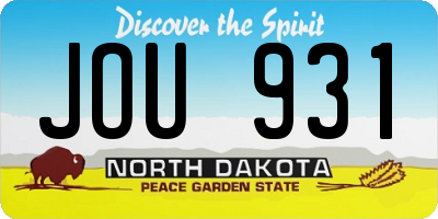 ND license plate JOU931