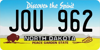 ND license plate JOU962