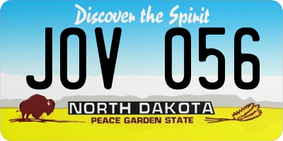 ND license plate JOV056