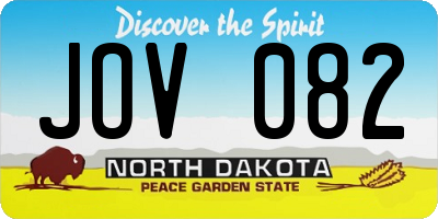 ND license plate JOV082