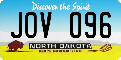 ND license plate JOV096