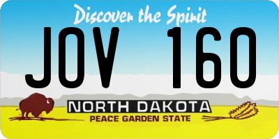 ND license plate JOV160