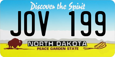 ND license plate JOV199