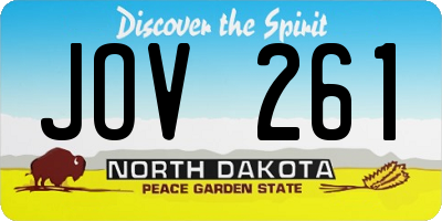 ND license plate JOV261