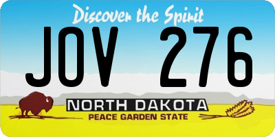 ND license plate JOV276