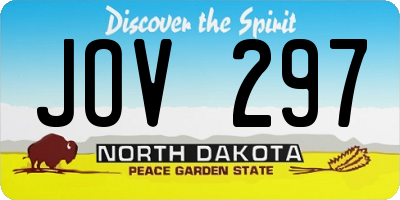 ND license plate JOV297