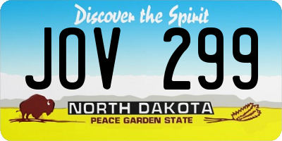 ND license plate JOV299