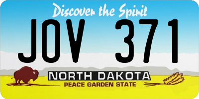 ND license plate JOV371