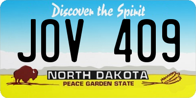 ND license plate JOV409