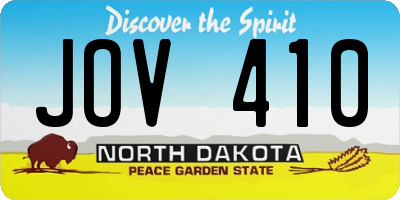 ND license plate JOV410