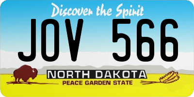 ND license plate JOV566
