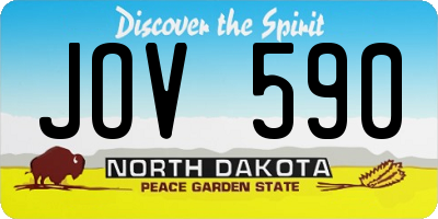 ND license plate JOV590