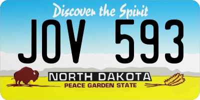 ND license plate JOV593