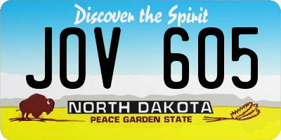ND license plate JOV605