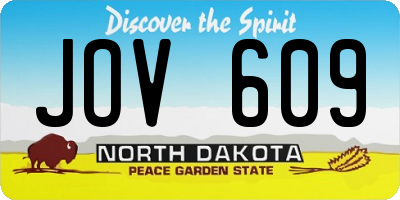 ND license plate JOV609