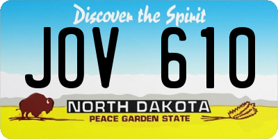 ND license plate JOV610
