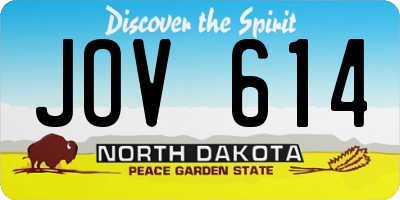 ND license plate JOV614