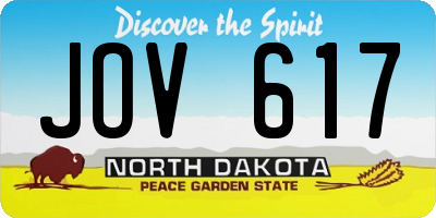 ND license plate JOV617