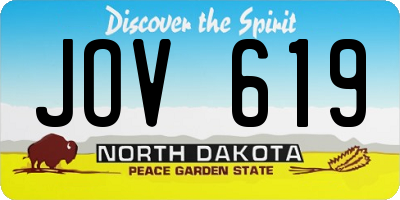 ND license plate JOV619