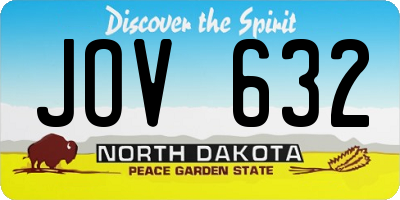 ND license plate JOV632