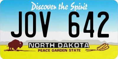 ND license plate JOV642