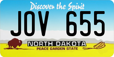 ND license plate JOV655