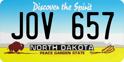 ND license plate JOV657