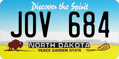 ND license plate JOV684
