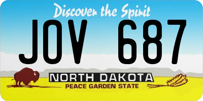 ND license plate JOV687