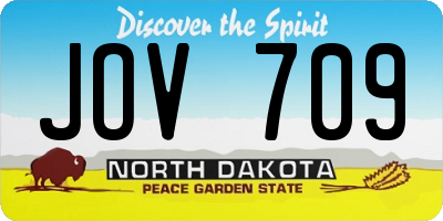 ND license plate JOV709