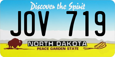 ND license plate JOV719